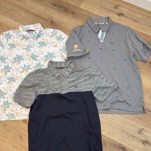 Men's Polo Shirt Set - Gray, Blue, Patterned